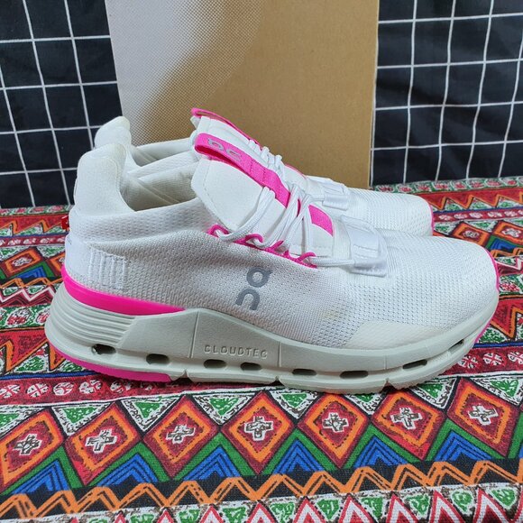 On Cloud Cloudnova Barbie Women Pink Shoes White - Picture 4 of 6